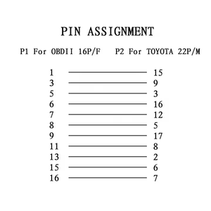 สายอะแดปเตอร์วินิจฉัย 22 พิน ถึง 16 พิน <span class=keywords><strong>Obd1</strong></span> ถึง Obd2 สำหรับรถยนต์โตโยต้า - Product Image 4