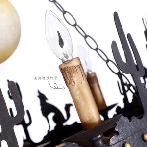 Lámpara de araña con motivo de cabeza de caballo para decoración de sala de estar Ferghana cabeza de caballo sostener vela linterna caballo colgante Luz - Product Image 6