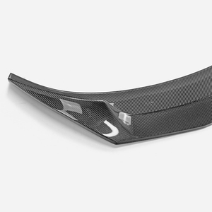 Carbon Fiber Rear Spoiler Wing Shaped Polished Finish Tuning Style for Rear Trunk Installation with <b>Glue</b> Tape or Screws - Product Image 6