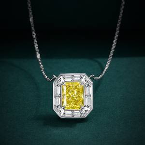 925สร้อยคอหินเงินสเตอร์ลิงสีเหลืองจี้เพทาย CZ สำหรับสร้อยคอ - Product Image 1