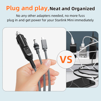 Cable de Alimentación 3 en 1 para Starlink Mini, Conector para Encendedor de Cigarrillos / DC / USB Tipo-C a DC
