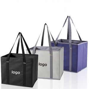 Cross-Border Manufacturers' Ready-Made Portable Shopping Storage Boxes <b>Foldable</b> Non-Woven Organizer Custom Logo Printing - Product Image 1