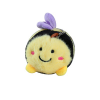 Porte-clés en peluche abeille mignonne et populaire, pendentif doux pour sac à dos, jouet décoratif transfrontalier