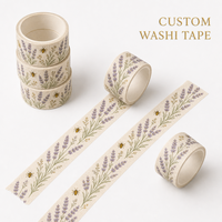 Maßgefertigtes Vintage Garten-Wildblumen Washi-Papierband für Journaling und Scrapbooking-Kollektionen