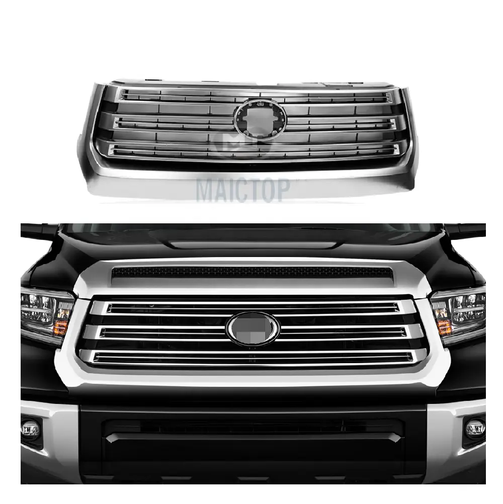 Maictop Auto Body Systemen Auto Bumpers Silver Chrome Bovenste Grille Voor 2018 2019 Tundra Grill 4X4