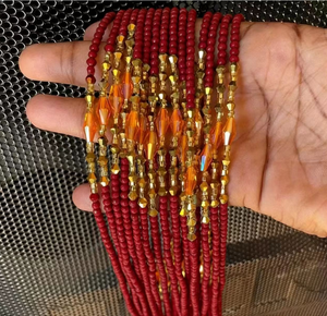 Catena di Perline da Vita in Vetro Cristallo Stile Bohemien di Lusso, Misura Grande, Perline Africane del Ghana da Donna, Vendita all'Ingrosso - Product Image 6