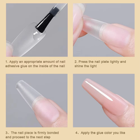 Ongles artificiels de luxe personnalisés en gros, marque privée, faits à la main, couvrance totale, à presser, pour salons de manucure