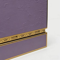 Se Aceptan Personalizaciones, Cajas de Embalaje de Lujo de Diseño Moderno, Cajas de Regalo Rígidas con Tapa Morada, Estampado en Lámina Dorada, Forro Personalizado