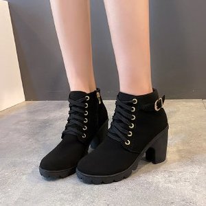 Stivaletti da Donna con Tacco Alto Personalizzati, Punta Tonda, Impermeabili, Scarpe Casual con Suola Piatta - Product Image 4