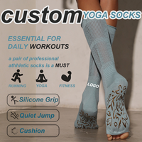 Chaussettes de yoga et de Pilates respirantes en coton mélangé écologique, sans coutures, pour jeunes, avec semelles antidérapantes, personnalisables par sublimation, collection Printemps