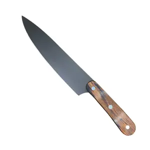 Yüksek kalite özel Logo yapışmaz kaplama Wood ahşap saplı paslanmaz çelik mutfak bıçağı seti