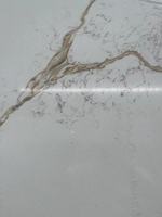 Dalle de pierre en quartz blanc Calacatta de haute qualité, dalles de quartz Calacatta originales, dalles de pierre en quartz blanc et or