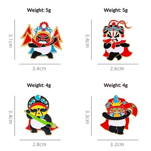 Broche de Ópera de Sichuan con Panda Cambiante de Rostro y Broche de Ópera de Pekín con Técnica de Goteo de Aceite, Esencia Nacional China - Product Image 3