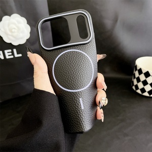 Funda Protectora para Cámara con Diseño de Litchi, Carga Inalámbrica, Microfibra, TPU, para iPhone 17 16 15 Pro Max - Product Image 4