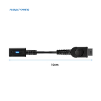 Câble de charge USB-C femelle en PVC pour lecteur de jeux vidéo GBM, noir, 10 cm