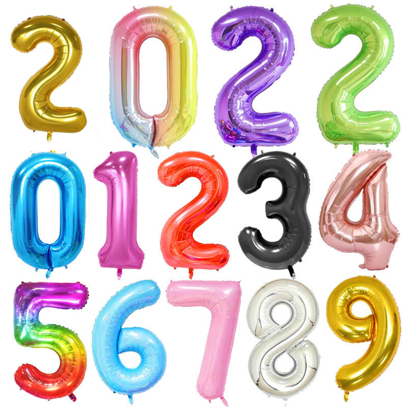 40 дюймовые большие фольгированные шары для дня рождения, гелиевые цифры, шары 0-9, украшения для дня рождения, свадьбы, вечеринки, большие фигурки, шары