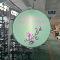 Boîte à lumière LED extérieure de sortie d'usine enseigne acrylique devanture de magasin signalisation lumineuse en tissu boîte à lumière LED ronde rotative personnalisée