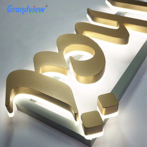 Letrero de letreros de negocios personalizado, letrero de acero inoxidable iluminado con retroiluminación para exteriores, logotipo 3D, letrero de luz LED personalizado Enseigne Lumineuse - Product Image 3