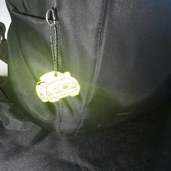 Plastic Reflective Keyring Custom Keychains Any Shape Personalized Pvc Key Chain Safety Reflective Keyring for Promotional Gifts
