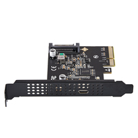 Carte contrôleur hôte PCIe x4 vers USB3.2 Gen2 x2 USB C type-c jusqu'à 20Gbps pour ordinateur de bureau, puce Asmedia 3242 avec alimentation SATA à 15 broches
