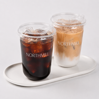 Gobelets en plastique jetables écologiques personnalisés avec couvercles, logo personnalisé pour mariage, fête, cocktail, jus glacé, limonade, événement