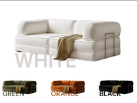 Ensemble de canapé-lit minimaliste carré en mousse compressée, pliable, double usage, pour petits espaces, avec dossier amovible et lavable, idéal pour hôtels et villas