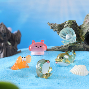 Miniaturas de Animales Marinos de Resina, Figuras de Cangrejo, Pulpo, Delfín y Pez, Adornos para Decoración de Paisajes, Accesorios para Manualidades - Product Image 5