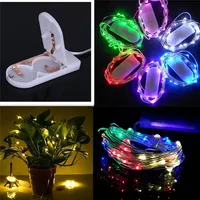 Guirlande lumineuse LED à piles CR2032, 1m, 3m, 5m, fil de cuivre, étoiles scintillantes, éclairage de Noël, IP44, intensité variable, directement de l'usine