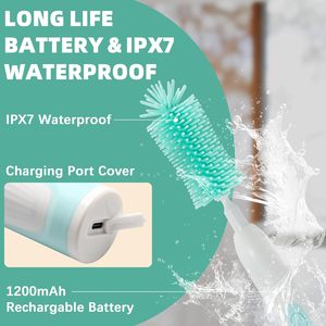 Cepillo Limpiador de Biberones Eléctrico Recargable y Ecológico, con Cabezal de Silicona Reemplazable para Tetinas - Product Image 1