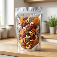 Sacs refermables anti-odeur à fond transparent et dos aluminisé en film PET PA AL CPP Mylar, pochettes verticales en aluminium pour aliments