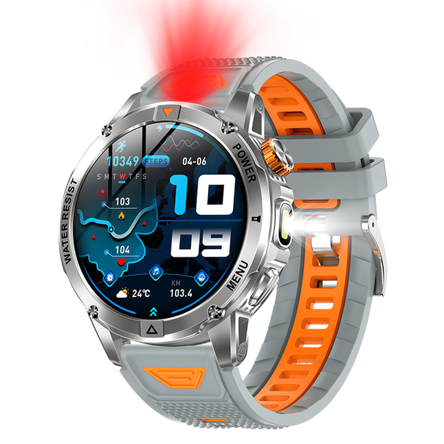 Direct Factory AK93 1.53" Smart Watch Men Silicone Band IPX8 Waterproof 100+ Sports Modes Heart Rate SpO2 Monitor Cool UI