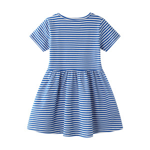 YOEHYAUL Logo personnalisé arc-en-ciel rayé coton peigné enfants robe de haute qualité 6 ans fille enfants robes pour filles décontracté - Product Image 2