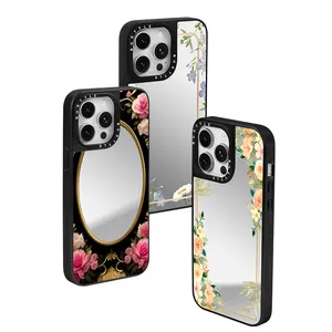 Coque de téléphone personnalisée en forme de fleur mignon et brillant pour iPhone 15 13 12 11 Coque de téléphone personnalisée pour iPhone 14pro max Coque miroir