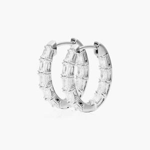 Elegant 925 Sterling Silver Gold Plated Moissanite Hoop <b>Earrings</b> Luxury Designer Sparkling <b>Fine</b> Jewelry Fashion Statement - Product Image 1