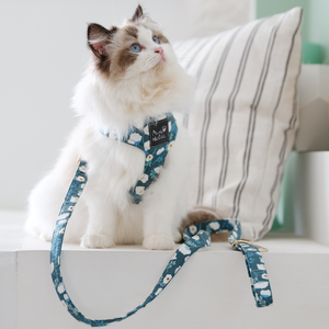 Harnais pour chien et chat en coton confortable de qualité supérieure, style tendance, respirant, élégant, accessoire personnalisé pour animaux de compagnie, vente en gros OEM - Product Image 4