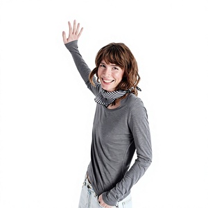 T-shirt à manches longues pour femme le plus populaire, col rond classique, jersey doux, haut décontracté basique, logo personnalisé, OEM ODM, vente en gros, usine - Product Image 1