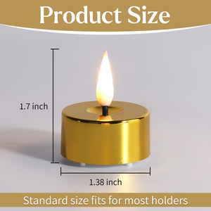 <span class=keywords><strong>Velas</strong></span> LED Doradas Ecológicas de Plástico Hechas a Mano por Mermei, Funcionan con Pilas - Product Image 5