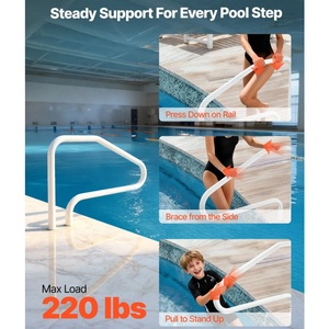 Main courante de <span class=keywords><strong>piscine</strong></span> 3 fonctions en acier inoxydable 304 2205, résistante à la corrosion et facile à installer, avec embout réglable pour usage extérieur - Product Image 3
