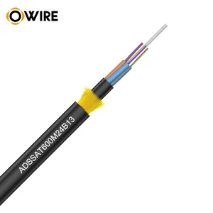 Owire açık 12 24 32 48 72 96 144 çekirdek iletişim kablosu Adss G652d Fiber optik kablo