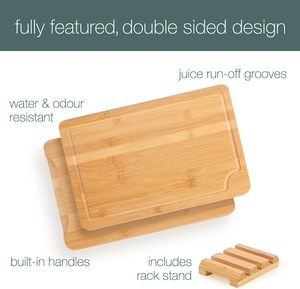 Ensemble de planches à découper en bambou épais personnalisables avec logo gravé au laser, compatibles lave-vaisselle, ustensiles de cuisine pour couper et servir la viande - Product Image 6