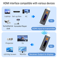 Émetteur et récepteur HDMI sans fil nouvelle génération, portée 50 m, écran LED 1080p, pour vidéo et audio, pour monterreindre sur un ordinateur portable, une TV ou une box TV