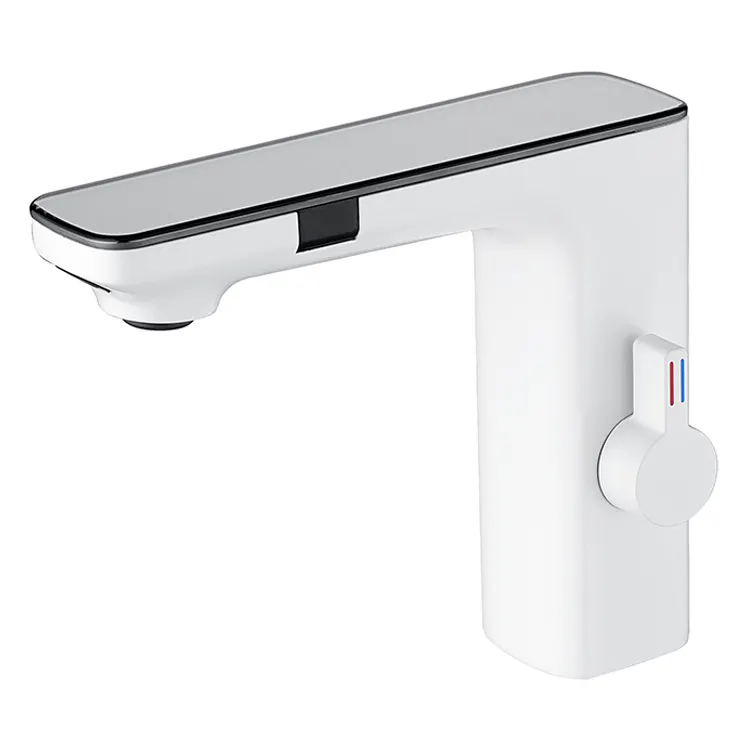 Robinet mitigeur de lavabo de salle de bains, température numérique sans contact, capteur intelligent automatique, robinet de lavabo d'eau