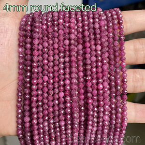 Perles de rubis naturelles taillées à facettes en vrac <span class=keywords><strong>pour</strong></span> la fabrication de <span class=keywords><strong>bijoux</strong></span> DIY 2mm 3mm 4mm 6mm - Product Image 3