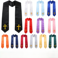 Écharpe de graduation longue personnalisée en satin respirant à motif Argyle à pois drapeau du Sud du Vietnam pour adultes, en polyester, pour universités/collèges (vente en gros)