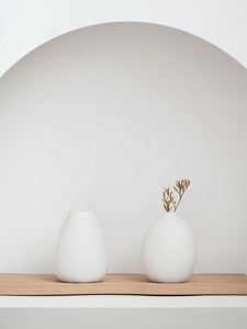 Jarrón de brotes de cerámica barato, 4 Uds., <span class=keywords><strong>jarrones</strong></span> de flores de porcelana nórdica blanca para porche, sala de estar - Product Image 3