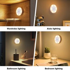 Lampes murales magnétiques rechargeables à 3 modes pour la maison moderne, avec capteur tactile, lumière de nuit LED pour chambre à coucher - Product Image 5