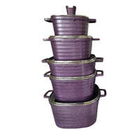 Ensemble de casseroles et poêles en granit antiadhésif durable 10-en-1 pour la cuisine, en aluminium, carrées, avec couvercles en verre, multi-usages pour la cuisine à domicile