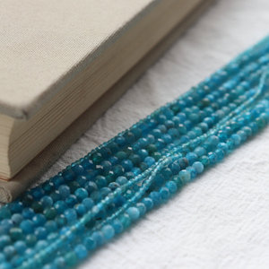 <span class=keywords><strong>Perles</strong></span> petites coupées en phosphospodumen bleu naturel, accessoire pour bracelet d'été simple à faire soi-même, matériau cristallin - Product Image 3