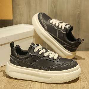 Chaussures de ville rétro décontractées pour hommes avec semelle épaisse rehaussante, style urbain tendance et sportif - Product Image 3
