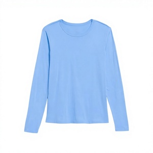 Nouveau T-shirt à manches longues pour femme en mélange de coton, coupe décontractée, vêtements décontractés, fabricant de vêtements en gros OEM, fournisseur d'usine - Product Image 2